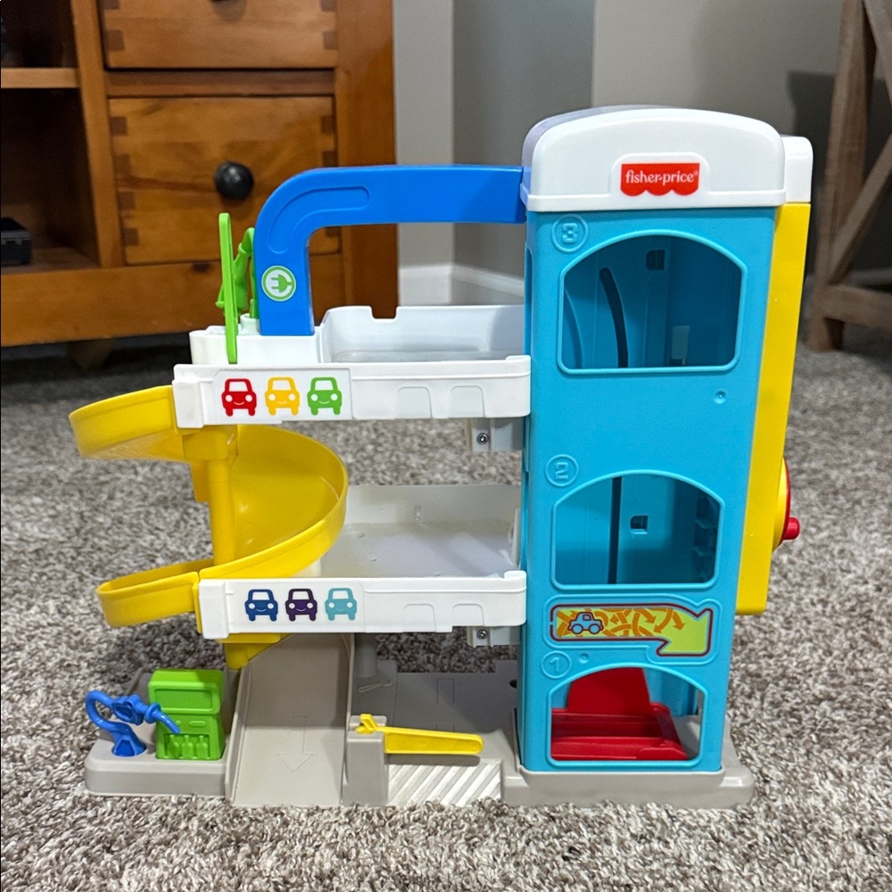 Fisher-Price Blue and Yellow Parking Garage
